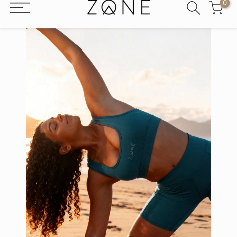 Zone By Lydia hemp Organic Cotton Sports Bra Crop Top Size medium
